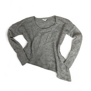 Helmut Lang Gray Asymmetrical Knit Sweater